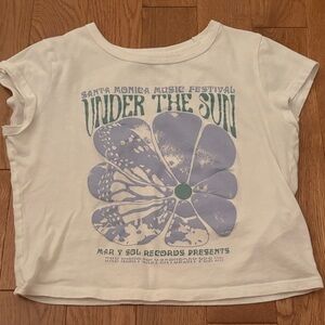 Hollister Kids T-Shirt - White with Blue Graphic